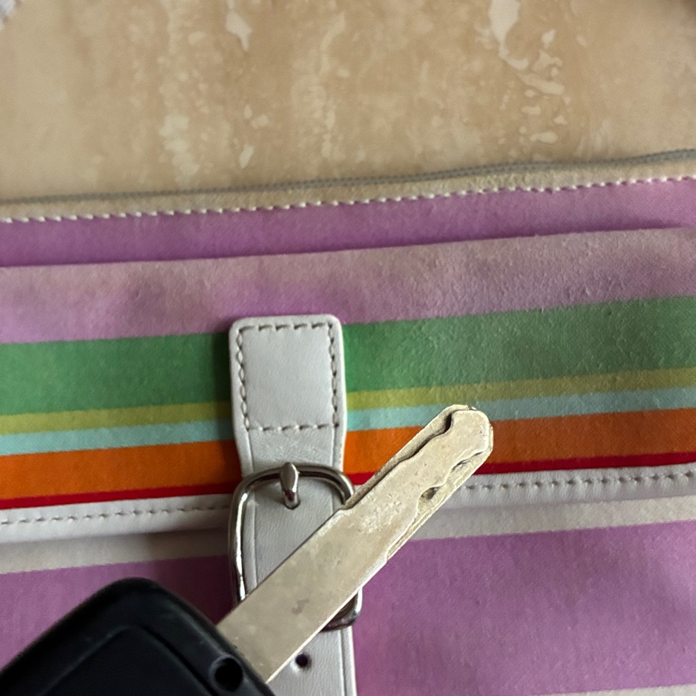 Coach Hampton Multicolor Stripe Wristlet - Picture 16 of 16